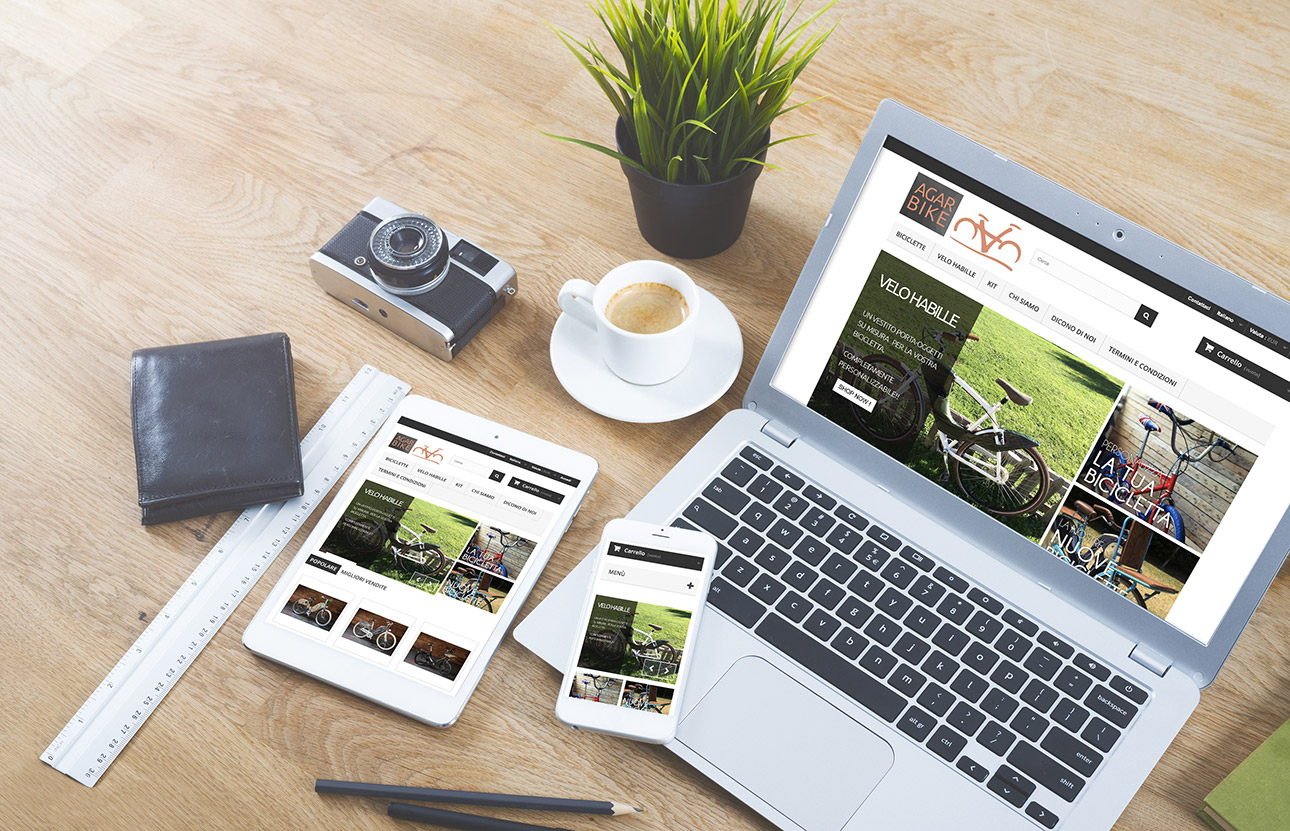 Web design e web develop e-commerce Agar bike - progettazione e sviluppo di un sito web ecommerce a layout responsive
