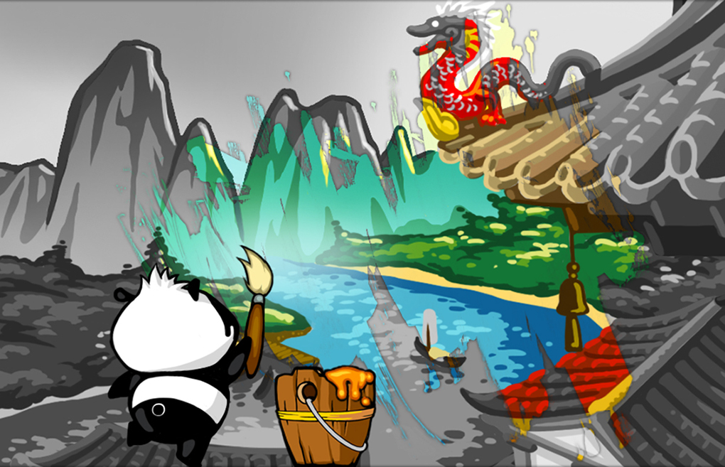 Grafica digitale / game art dell'App Black & White Life Brain sharp panda puzzle - Storyboard