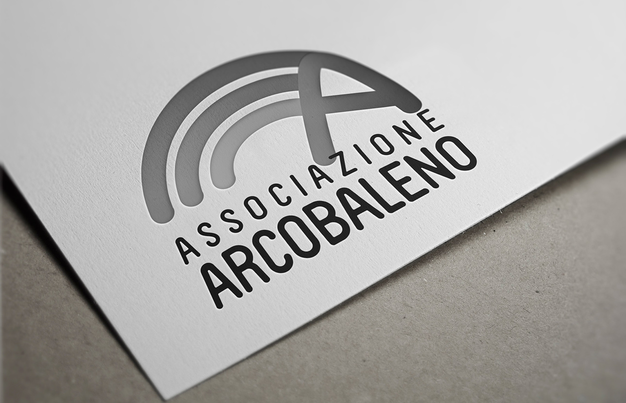 Grafica logo, immagine coordinata Associazione Arcobaleno