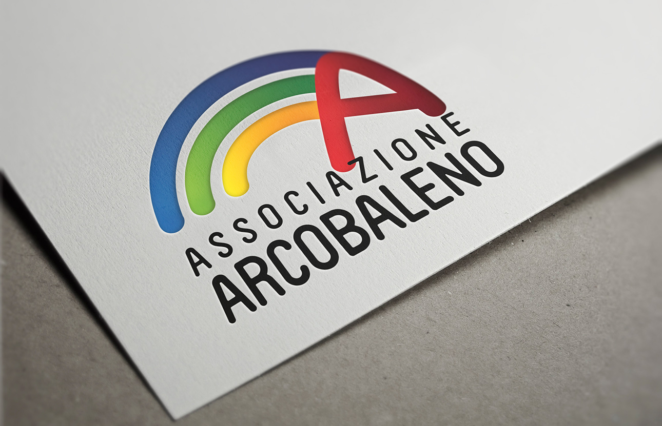 Grafica logo, immagine coordinata Associazione Arcobaleno