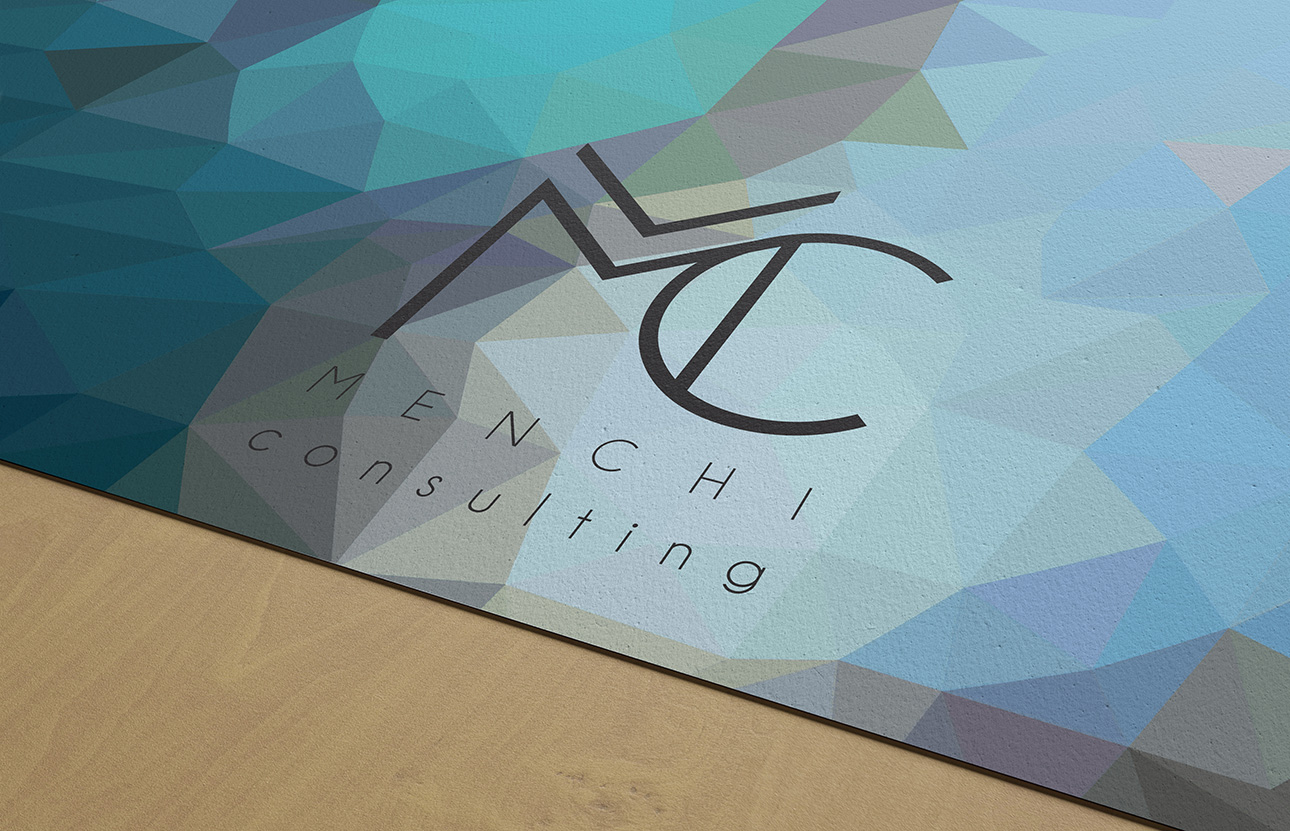 Grafica logo, immagine coordinata Menchi Consulting