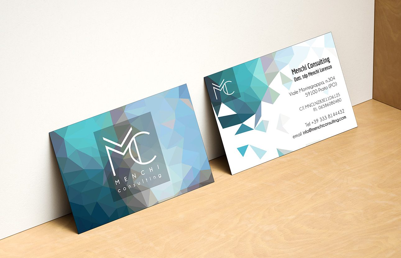 Grafica Brand identity, logo, immagine coordinata Menchi Consulting