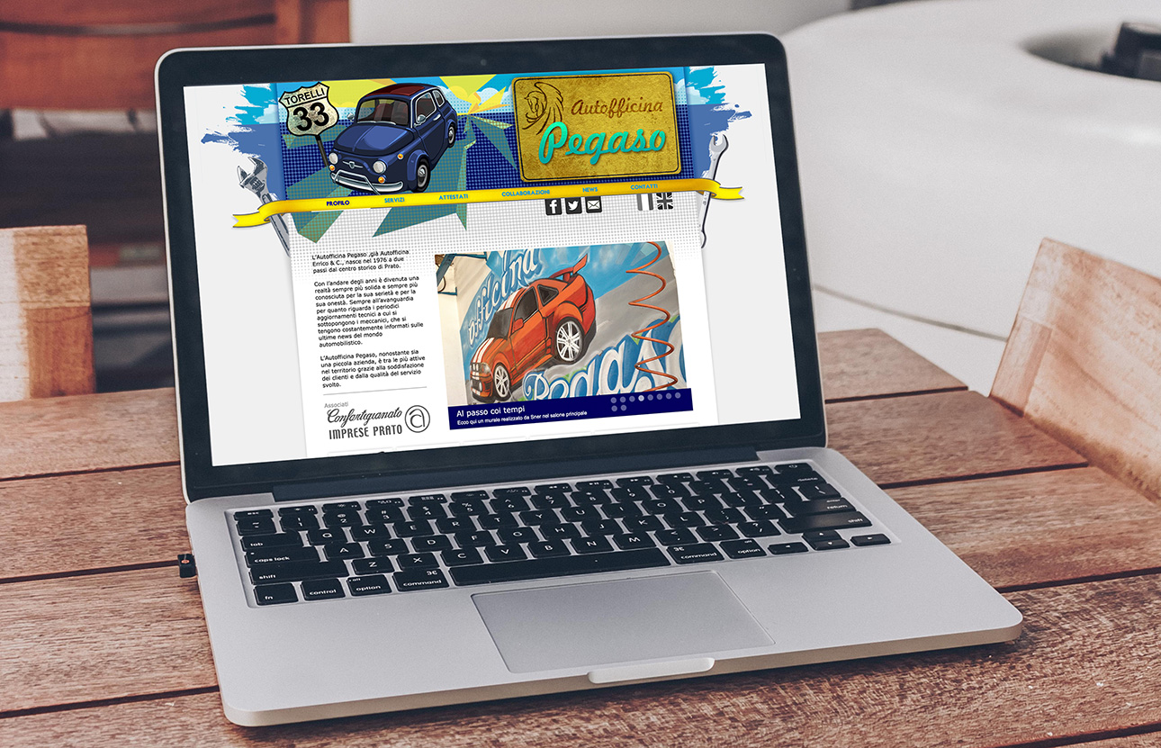 Web design e web develop Autofficina Pegaso - progettazione e sviluppo di un sito web a layout statico