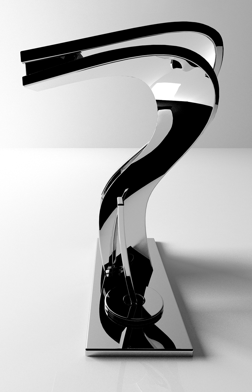 Product design rubinetterie Unio - progettazione, modellazione 3D e rendering