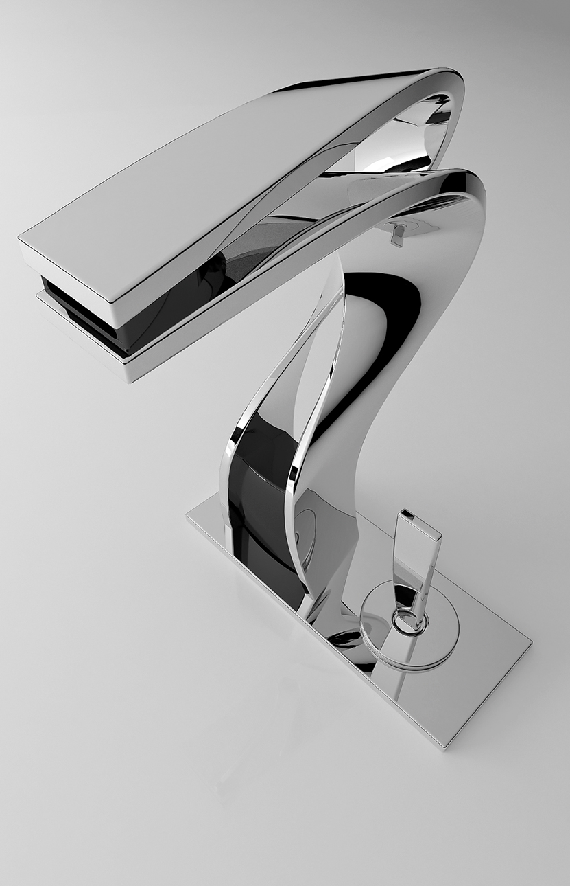 Product design rubinetterie Unio - progettazione, modellazione 3D e rendering