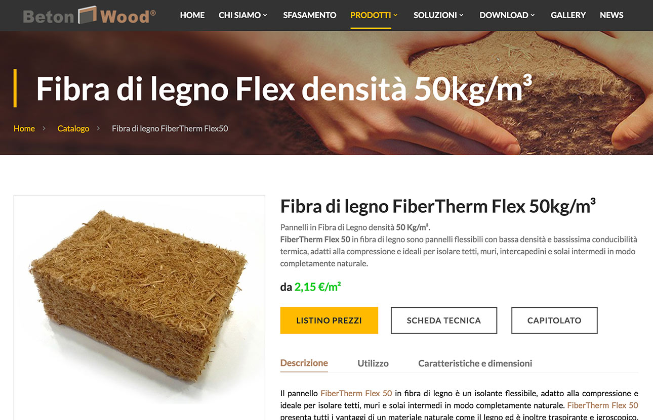 Web design e web develop Fibra di legno Fibertherm - progettazione e sviluppo di un sito web a layout responsive
