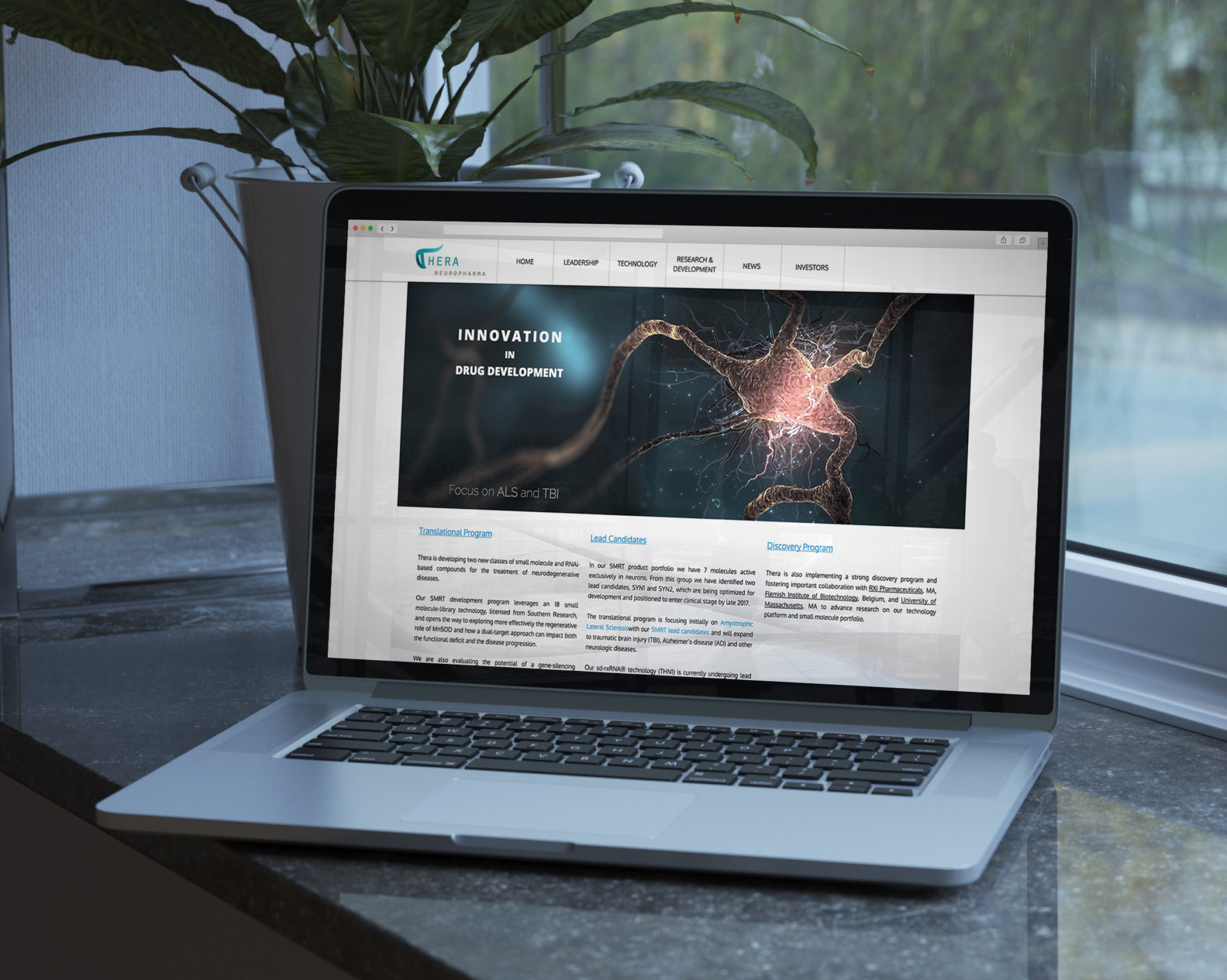 Web design e web develop Thera Neuropharma - progettazione e sviluppo di un sito web a layout responsive